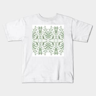 Modern minimalist green leaves design Kids T-Shirt